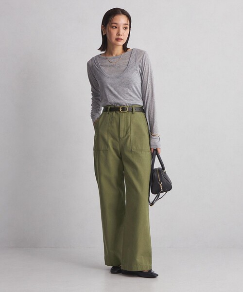 green label relaxing（グリーンレーベルリラクシング）の「＜at ease＞ ベイカー パンツ（その他パンツ・レディース・オリーブ・36/38/40/34）」の18枚目の写真
