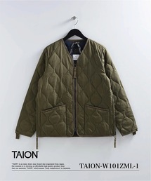 【TAION(タイオン)】〈ウィメンズ〉ミリタリー Vネックジップ ダウンジャケット