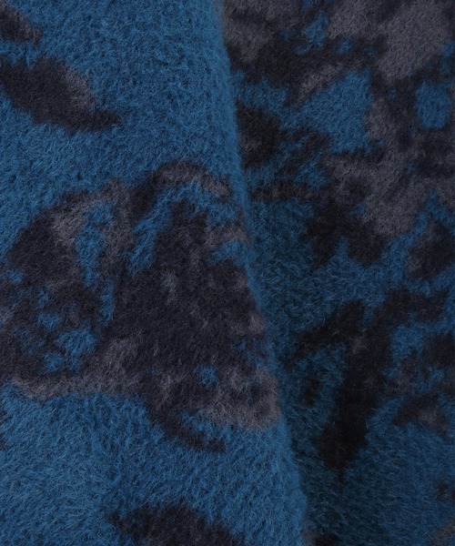 WESTSEA(ウエストシー)の「フェザーヤーン フラワー柄 ルーズサイズ シャギーニット(ニット/セーター・メンズ・ブルー/ナチュラル/ダークネイビー/ブラック/プラム・M/L)」の17枚目の写真