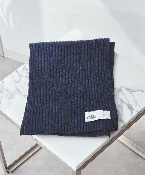 green label relaxing（グリーンレーベルリラクシング）の「ハミルトンラム リブマフラー（マフラー・メンズ・グレー/ダークブラウン/オレンジ/ネイビー・FREE）」の3枚目の写真