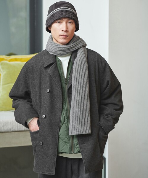 green label relaxing（グリーンレーベルリラクシング）の「ハミルトンラム リブマフラー（マフラー・メンズ・グレー/ダークブラウン/オレンジ/ネイビー・FREE）」の5枚目の写真