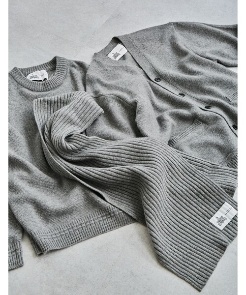 green label relaxing（グリーンレーベルリラクシング）の「ハミルトンラム リブマフラー（マフラー・メンズ・グレー/ダークブラウン/オレンジ/ネイビー・FREE）」の12枚目の写真