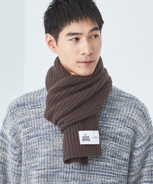 green label relaxing（グリーンレーベルリラクシング）の「ハミルトンラム リブマフラー（マフラー・メンズ・グレー/ダークブラウン/オレンジ/ネイビー・FREE）」の15枚目の写真