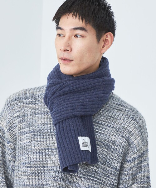 green label relaxing（グリーンレーベルリラクシング）の「ハミルトンラム リブマフラー（マフラー・メンズ・グレー/ダークブラウン/オレンジ/ネイビー・FREE）」の16枚目の写真