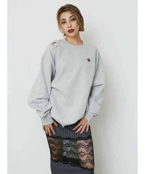EVRIS(エヴリス)の「レース切り替えロングスカート(スカート・レディース・グレー/ブラック・SMALL/MEDIUM)」の3枚目の写真