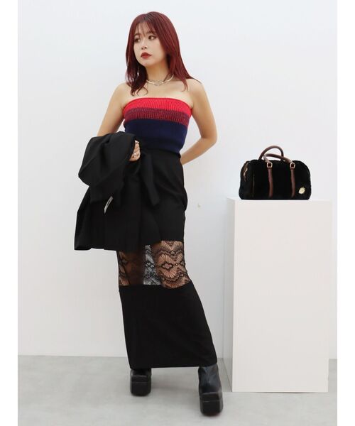 EVRIS(エヴリス)の「レース切り替えロングスカート(スカート・レディース・グレー/ブラック・SMALL/MEDIUM)」の10枚目の写真