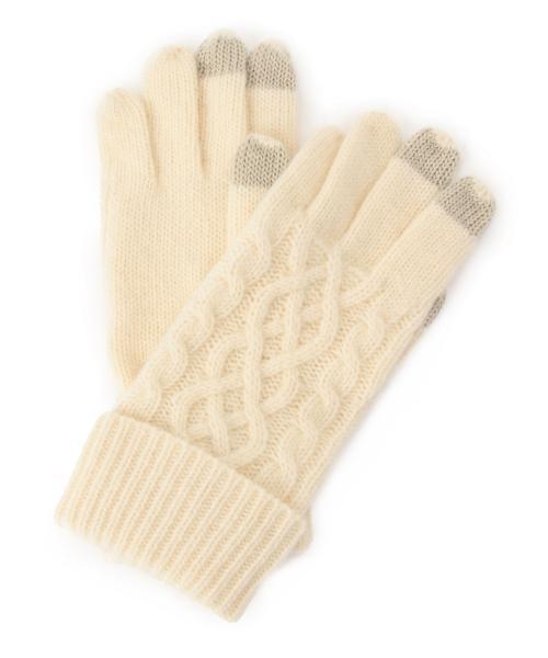 BEAMS LIGHTS Men's(ビームスライツ メンズ)の「BEAMS LIGHTS / ケーブルニットグローブ(手袋・メンズ・ホワイト/グレー/ブラック/ネイビー・ONE SIZE)」の2枚目の写真