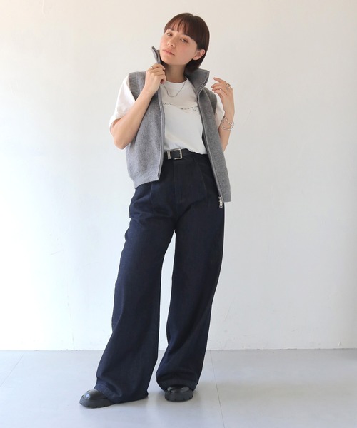 HER CLOSET(ハークローゼット)の「【shemoshelly】2wayダブルジップニットベスト(ベスト・レディース・ブラック/ライトグレー/モカ/オフホワイト・FREE)」の13枚目の写真