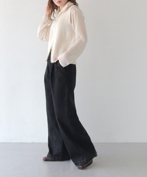 HER CLOSET(ハークローゼット)の「【shemoshelly】2wayダブルジップニットベスト(ベスト・レディース・ブラック/ライトグレー/モカ/オフホワイト・FREE)」の7枚目の写真