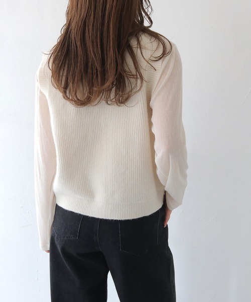 HER CLOSET(ハークローゼット)の「【shemoshelly】2wayダブルジップニットベスト(ベスト・レディース・ブラック/ライトグレー/モカ/オフホワイト・FREE)」の9枚目の写真