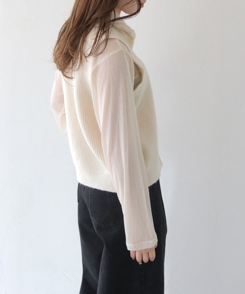 HER CLOSET(ハークローゼット)の「【shemoshelly】2wayダブルジップニットベスト(ベスト・レディース・ブラック/ライトグレー/モカ/オフホワイト・FREE)」の8枚目の写真