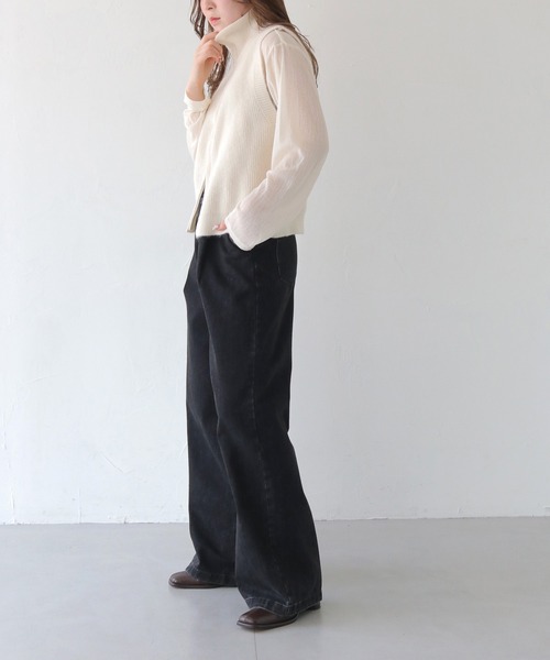 HER CLOSET(ハークローゼット)の「【shemoshelly】2wayダブルジップニットベスト(ベスト・レディース・ブラック/ライトグレー/モカ/オフホワイト・FREE)」の22枚目の写真