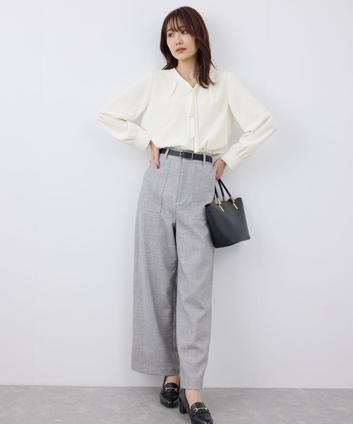 ROPE' PICNIC(ロペピクニック)の「【2サイズ展開】メタルボタンリボンタイ長袖ブラウス(シャツ/ブラウス・レディース・ホワイト/ベージュ/サックスブルー/ホワイト系その他・38/36)」の5枚目の写真