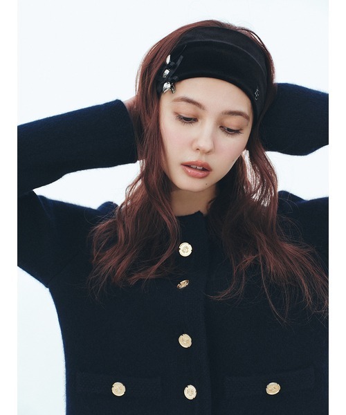 LILY BROWN(リリーブラウン)の「メタルハートリボンヘアクリップ(ヘアピン・レディース・ボルドー/オフホワイト/ブラック・FREE)」の4枚目の写真