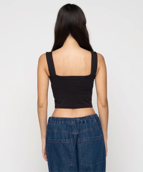 ROXY(ロキシー)の「IT'S SO LINDA /ロキシーブラカップ付きショート丈キャミ(キャミソール・レディース・グリーン/レッド/ブラック/ホワイト・SMALL/MEDIUM/LARGE)」の15枚目の写真