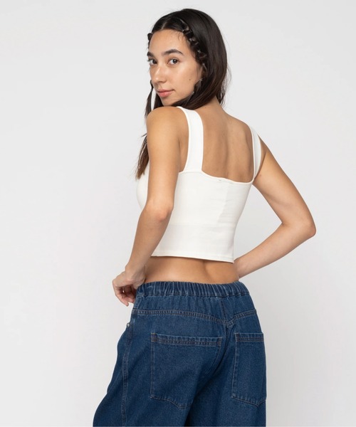ROXY(ロキシー)の「IT'S SO LINDA /ロキシーブラカップ付きショート丈キャミ(キャミソール・レディース・グリーン/レッド/ブラック/ホワイト・SMALL/MEDIUM/LARGE)」の14枚目の写真