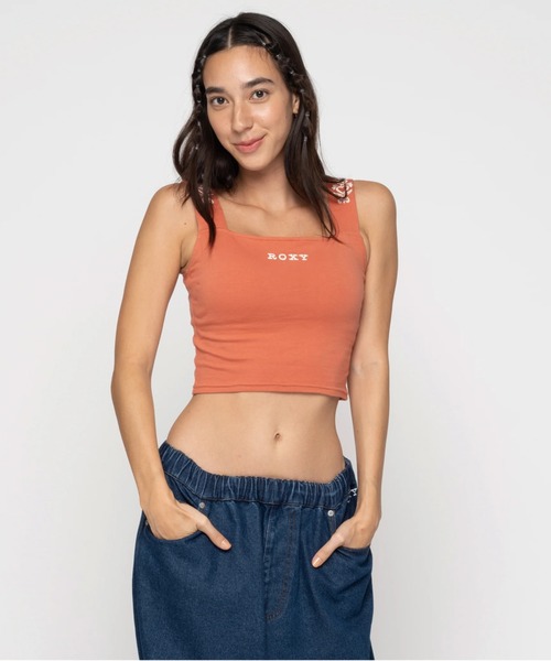 ROXY(ロキシー)の「IT'S SO LINDA /ロキシーブラカップ付きショート丈キャミ(キャミソール・レディース・グリーン/レッド/ブラック/ホワイト・SMALL/MEDIUM/LARGE)」の9枚目の写真