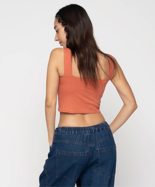 ROXY(ロキシー)の「IT'S SO LINDA /ロキシーブラカップ付きショート丈キャミ(キャミソール・レディース・グリーン/レッド/ブラック/ホワイト・SMALL/MEDIUM/LARGE)」の10枚目の写真