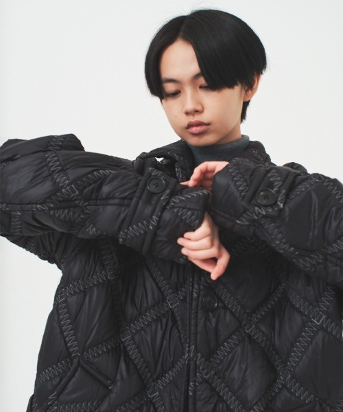soduk(スドーク)の「【soduk】padded coat(ナイロンジャケット・レディース・ブラック・ONE SIZE)」の2枚目の写真