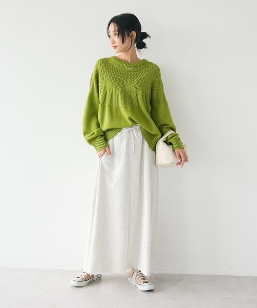 CRAFT STANDARD BOUTIQUE（クラフトスタンダードブティック）の「【WEB限定】裏毛カットオフフレアスカート（スカート・レディース・ブラック/カーキ/杢グレー/ホワイト系その他/グリーン系その他3/ネイビー・M/L）」の22枚目の写真