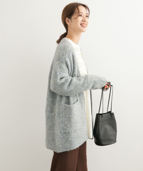 URBAN RESEARCH DOORS(アーバンリサーチドアーズ)の「ブークレニットカーディガン(カーディガン/ボレロ・レディース・ベージュ/チャコールグレー/ライトブルー・MEDIUM)」の10枚目の写真