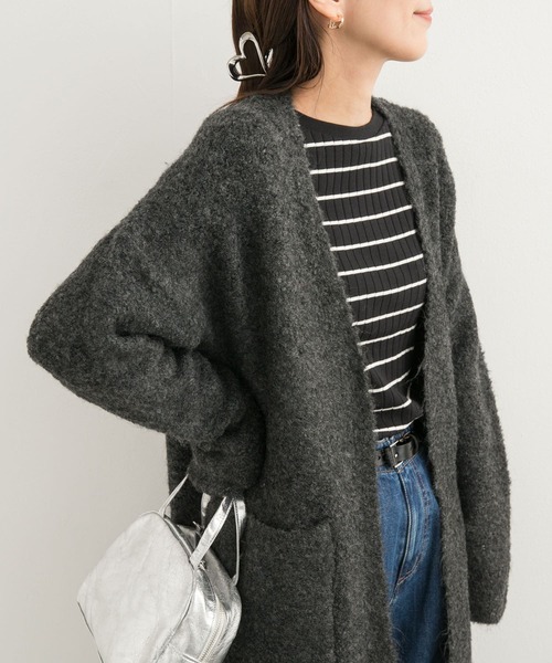 URBAN RESEARCH DOORS(アーバンリサーチドアーズ)の「ブークレニットカーディガン(カーディガン/ボレロ・レディース・ベージュ/チャコールグレー/ライトブルー・MEDIUM)」の16枚目の写真