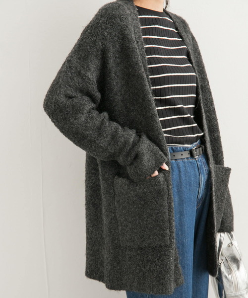 URBAN RESEARCH DOORS(アーバンリサーチドアーズ)の「ブークレニットカーディガン(カーディガン/ボレロ・レディース・ベージュ/チャコールグレー/ライトブルー・MEDIUM)」の17枚目の写真