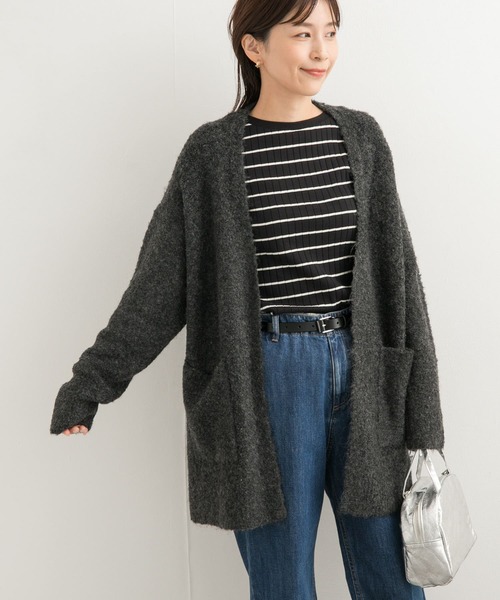 URBAN RESEARCH DOORS(アーバンリサーチドアーズ)の「ブークレニットカーディガン(カーディガン/ボレロ・レディース・ベージュ/チャコールグレー/ライトブルー・MEDIUM)」の19枚目の写真