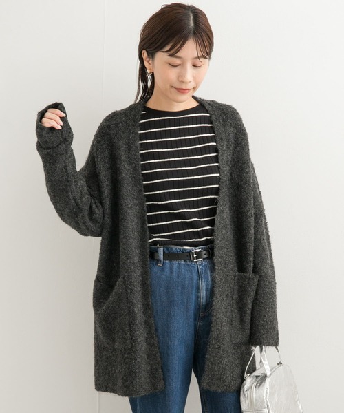 URBAN RESEARCH DOORS(アーバンリサーチドアーズ)の「ブークレニットカーディガン(カーディガン/ボレロ・レディース・ベージュ/チャコールグレー/ライトブルー・MEDIUM)」の20枚目の写真