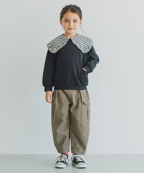 p.premier（ピードットプルミエ）の「【ジュニア対応】ゆったりカーゴパンツ（カーゴパンツ・キッズ・チャコール/アイボリー・80/90/100/110/120/130/140）」の3枚目の写真