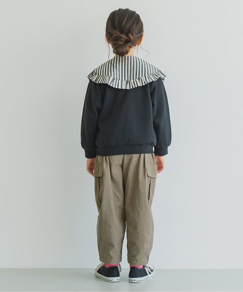 p.premier（ピードットプルミエ）の「【ジュニア対応】ゆったりカーゴパンツ（カーゴパンツ・キッズ・チャコール/アイボリー・80/90/100/110/120/130/140）」の4枚目の写真