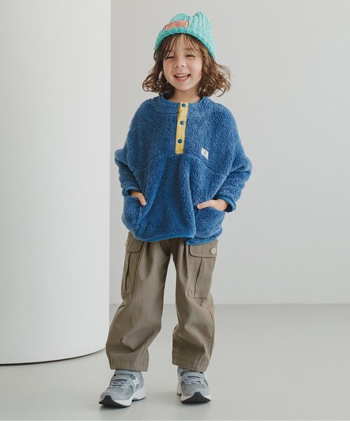 p.premier（ピードットプルミエ）の「【ジュニア対応】ゆったりカーゴパンツ（カーゴパンツ・キッズ・チャコール/アイボリー・80/90/100/110/120/130/140）」の8枚目の写真