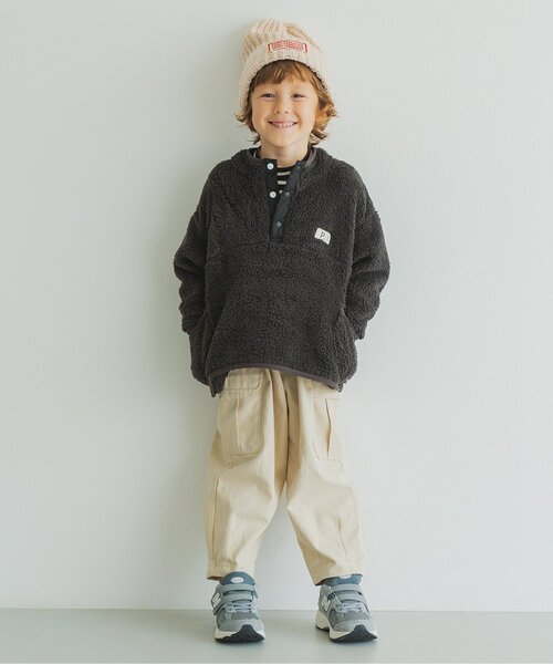 p.premier（ピードットプルミエ）の「【ジュニア対応】ゆったりカーゴパンツ（カーゴパンツ・キッズ・チャコール/アイボリー・80/90/100/110/120/130/140）」の10枚目の写真