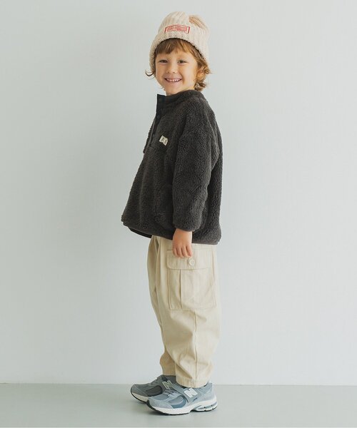 p.premier（ピードットプルミエ）の「【ジュニア対応】ゆったりカーゴパンツ（カーゴパンツ・キッズ・チャコール/アイボリー・80/90/100/110/120/130/140）」の12枚目の写真