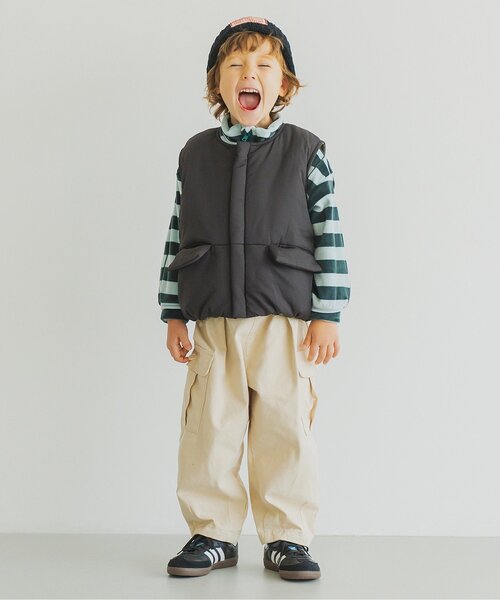 p.premier（ピードットプルミエ）の「【ジュニア対応】ゆったりカーゴパンツ（カーゴパンツ・キッズ・チャコール/アイボリー・80/90/100/110/120/130/140）」の13枚目の写真