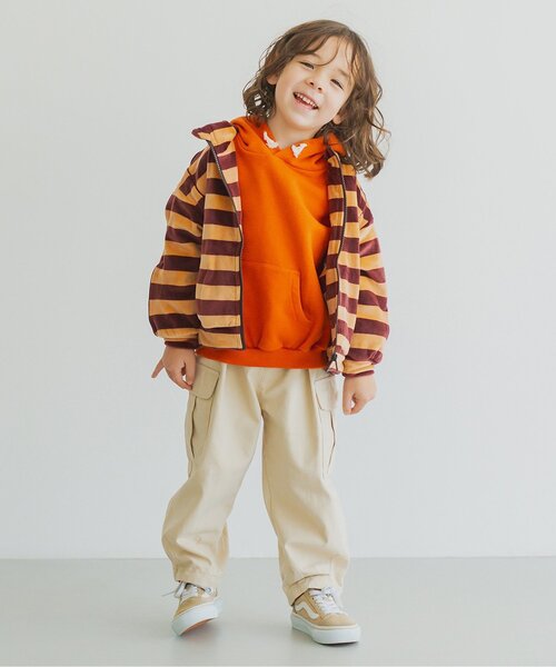 p.premier（ピードットプルミエ）の「【ジュニア対応】ゆったりカーゴパンツ（カーゴパンツ・キッズ・チャコール/アイボリー・80/90/100/110/120/130/140）」の15枚目の写真