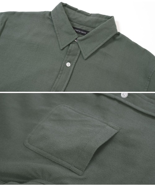 jiggys shop（ジギーズショップ）の「無地レギュラーカラー長袖フランネルシャツ（シャツ/ブラウス・メンズ・ホワイト/ネイビー/ブラック/カーキ/グレー系その他/グレー・SMALL/MEDIUM/LARGE/X-LARGE）」の15枚目の写真