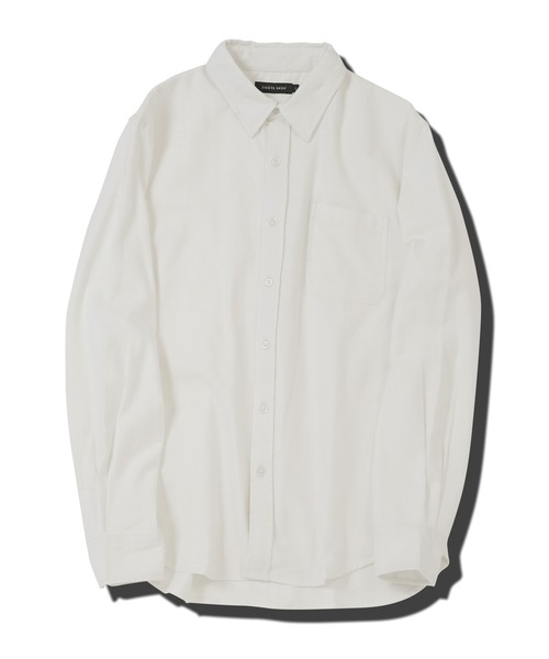 jiggys shop（ジギーズショップ）の「無地レギュラーカラー長袖フランネルシャツ（シャツ/ブラウス・メンズ・ホワイト/ネイビー/ブラック/カーキ/グレー系その他/グレー・SMALL/MEDIUM/LARGE/X-LARGE）」の8枚目の写真