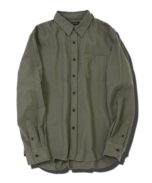 jiggys shop（ジギーズショップ）の「無地レギュラーカラー長袖フランネルシャツ（シャツ/ブラウス・メンズ・ホワイト/ネイビー/ブラック/カーキ/グレー系その他/グレー・SMALL/MEDIUM/LARGE/X-LARGE）」の12枚目の写真