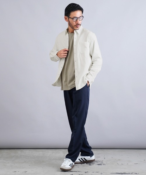 jiggys shop（ジギーズショップ）の「無地レギュラーカラー長袖フランネルシャツ（シャツ/ブラウス・メンズ・ホワイト/ネイビー/ブラック/カーキ/グレー系その他/グレー・SMALL/MEDIUM/LARGE/X-LARGE）」の19枚目の写真