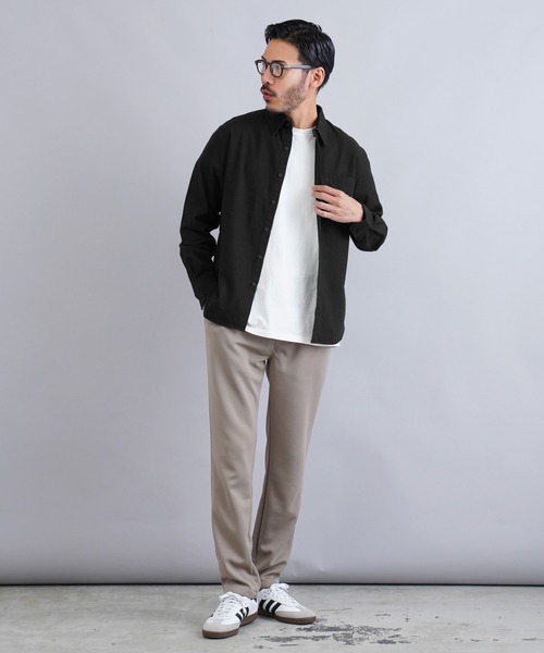 jiggys shop（ジギーズショップ）の「無地レギュラーカラー長袖フランネルシャツ（シャツ/ブラウス・メンズ・ホワイト/ネイビー/ブラック/カーキ/グレー系その他/グレー・SMALL/MEDIUM/LARGE/X-LARGE）」の20枚目の写真