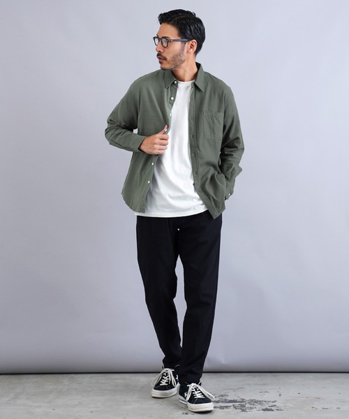 jiggys shop（ジギーズショップ）の「無地レギュラーカラー長袖フランネルシャツ（シャツ/ブラウス・メンズ・ホワイト/ネイビー/ブラック/カーキ/グレー系その他/グレー・SMALL/MEDIUM/LARGE/X-LARGE）」の21枚目の写真