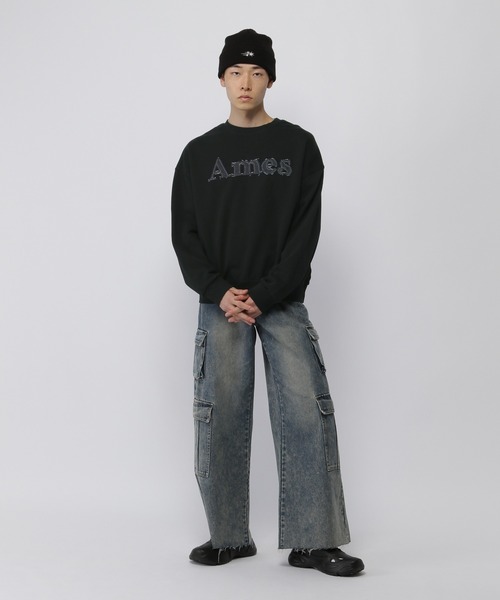 AMESWORLDWIDE(アメスワールドワイド)の「【UNISEX】AMES WORLDWIDE/デニムロゴプルオーバー(ウラケ)(スウェット・レディース・ライトグレー/ブラック・SMALL/MEDIUM/LARGE)」の16枚目の写真
