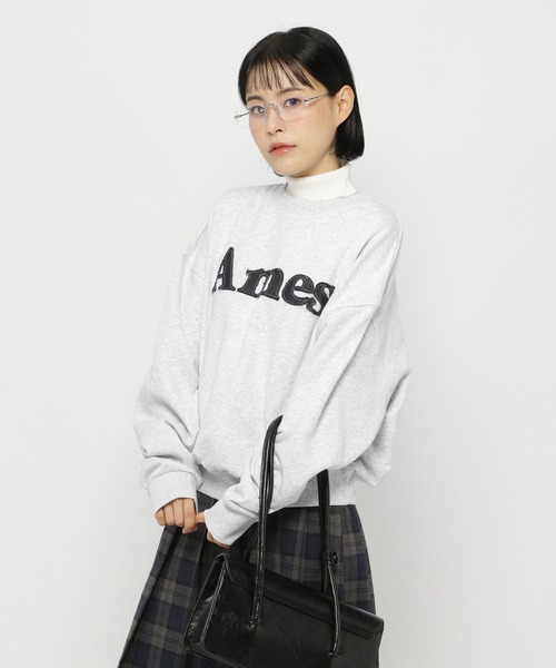 AMESWORLDWIDE(アメスワールドワイド)の「【UNISEX】AMES WORLDWIDE/デニムロゴプルオーバー(ウラケ)(スウェット・レディース・ライトグレー/ブラック・SMALL/MEDIUM/LARGE)」の12枚目の写真