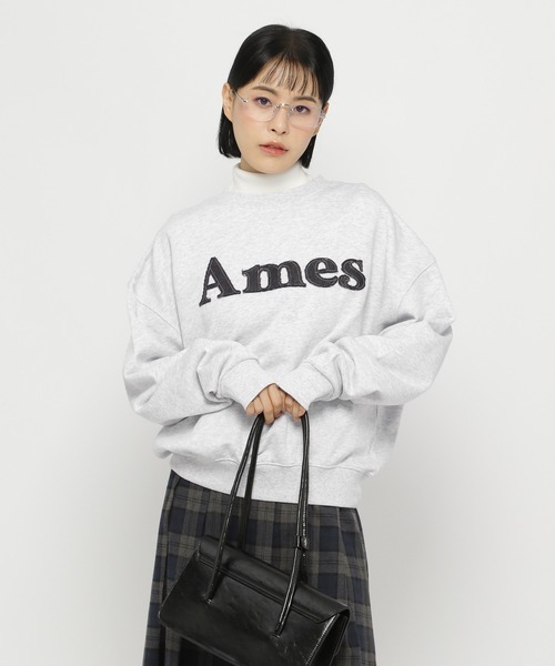 AMESWORLDWIDE(アメスワールドワイド)の「【UNISEX】AMES WORLDWIDE/デニムロゴプルオーバー(ウラケ)(スウェット・レディース・ライトグレー/ブラック・SMALL/MEDIUM/LARGE)」の11枚目の写真