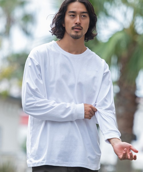 JEMORGAN(ジェーイーモーガン)の「『JEMORGAN LONG JOHNS/ジェーイーモーガンロングジョーンズ』天竺クルーネック長袖Tシャツ【+】(Tシャツ/カットソー・メンズ・杢グレー/ブラック/ブラウン系1/ネイビー/オフホワイト・L/XL/M)」の2枚目の写真