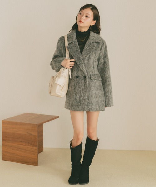 VANNIE U(ヴァニーユー)の「コード刺繍シアートップス/前後2WAY(Tシャツ/カットソー・レディース・チャコールグレー/アイボリー/ブラック・FREE)」の21枚目の写真