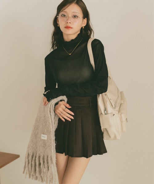 VANNIE U(ヴァニーユー)の「コード刺繍シアートップス/前後2WAY(Tシャツ/カットソー・レディース・チャコールグレー/アイボリー/ブラック・FREE)」の14枚目の写真
