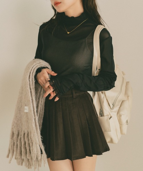 VANNIE U(ヴァニーユー)の「コード刺繍シアートップス/前後2WAY(Tシャツ/カットソー・レディース・チャコールグレー/アイボリー/ブラック・FREE)」の15枚目の写真
