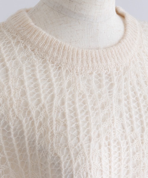 EN NEUME（エンノイム）の「Mohair Blend Sheer Knit Tunic（ニット/セーター・レディース・レッド/アイボリー/ブルー・FREE）」の20枚目の写真